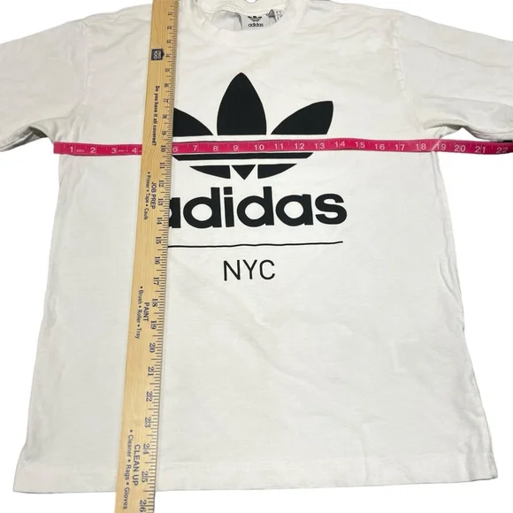 Adidias | NYC Men's T-Shirt Short Sleeve Crew Neck Shirt Top Tee White Small EUC - Picture 5 of 5
